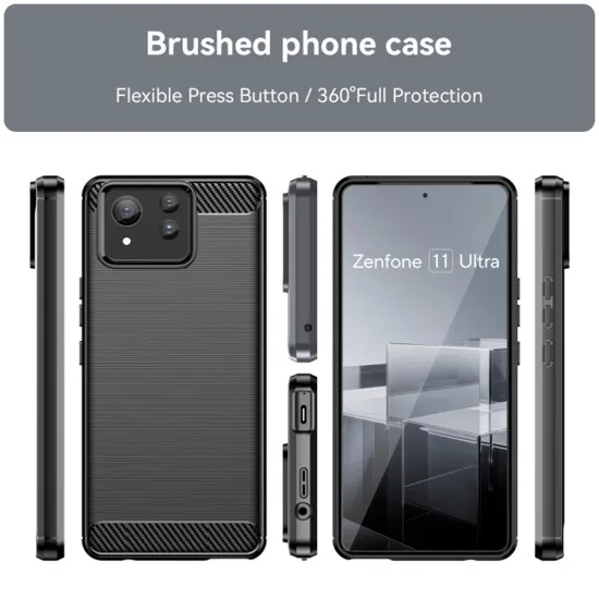 Husa pentru Asus Zenfone 11 Ultra - Techsuit Carbon Silicone - Black Husa pentru Asus Zenfone 11 Ultra - Techsuit Carbon Silicone - Black