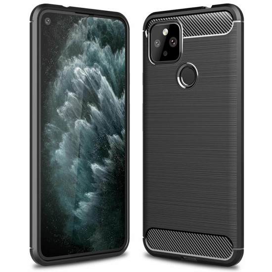 Husa pentru Google Pixel 4a 5G - Techsuit Carbon Silicone - Black