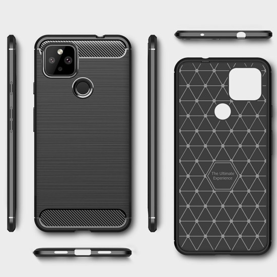 Husa pentru Google Pixel 4a 5G - Techsuit Carbon Silicone - Black