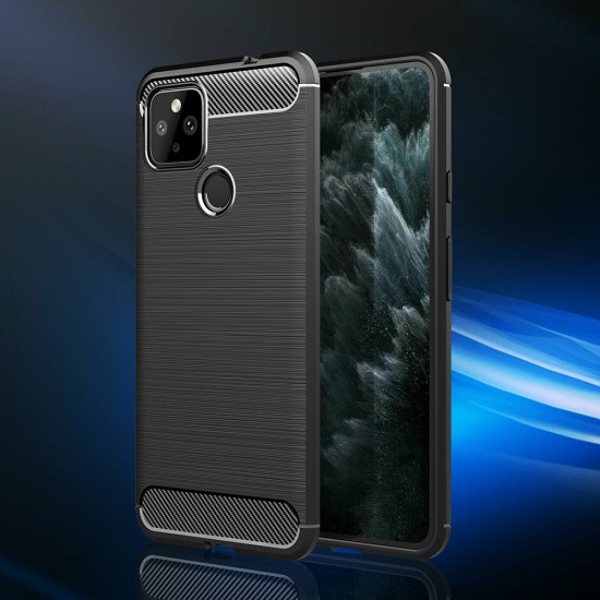 Husa pentru Google Pixel 5 - Techsuit Carbon Silicone - Black