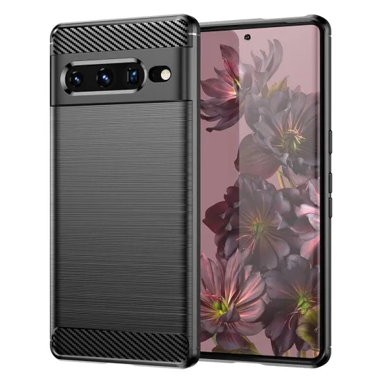 Husa pentru Google Pixel 7 Pro - Techsuit Carbon Silicone - Black Husa pentru Google Pixel 7 Pro - Techsuit Carbon Silicone - Black