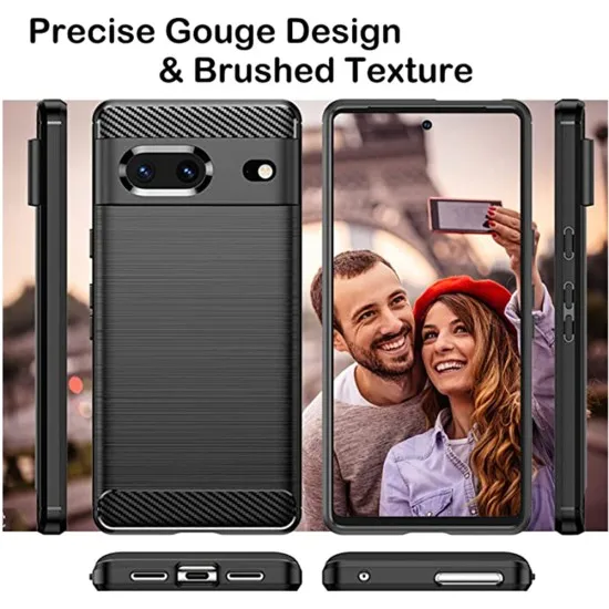 Husa pentru Google Pixel 7 - Techsuit Carbon Silicone - Black Husa pentru Google Pixel 7 - Techsuit Carbon Silicone - Black