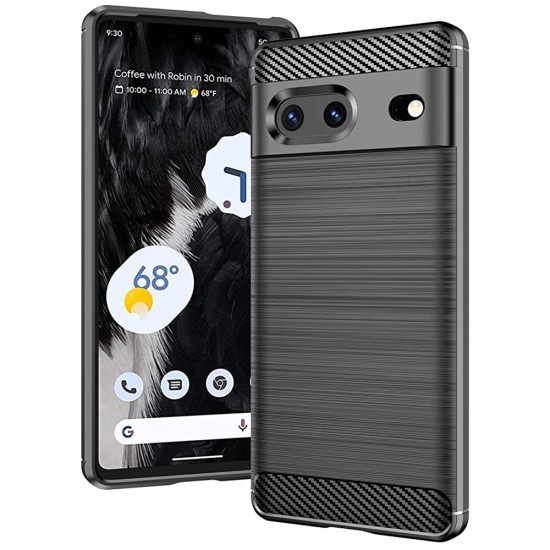 Husa pentru Google Pixel 7 - Techsuit Carbon Silicone - Black