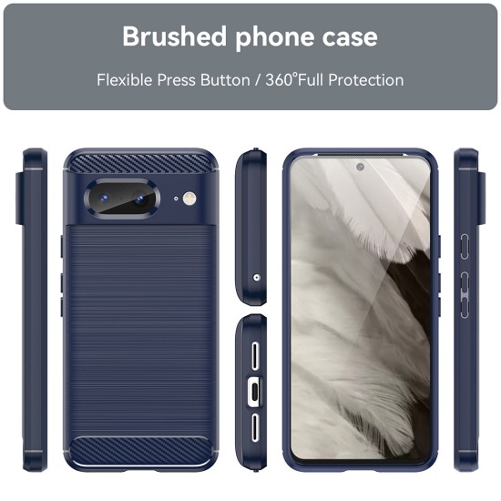 Husa pentru Google Pixel 8 - Techsuit Carbon Silicone - Blue