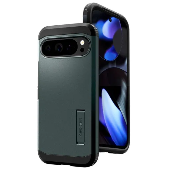 Husa pentru Google Pixel 9 / 9 Pro - Spigen Tough Armor - Metal Slate Husa pentru Google Pixel 9 / 9 Pro - Spigen Tough Armor - Metal Slate