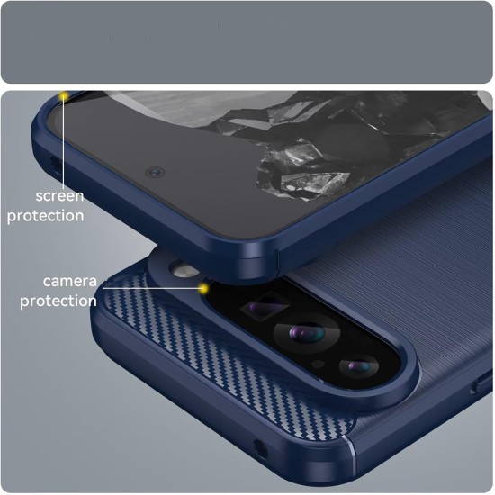 Husa pentru Google Pixel 9 Pro - Techsuit Carbon Silicone - Blue