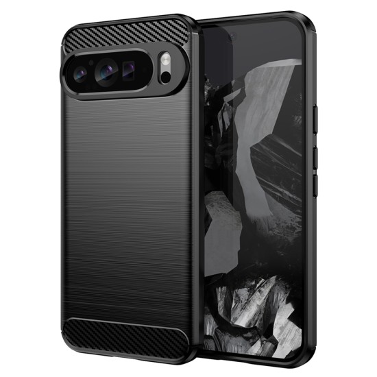 Husa pentru Google Pixel 9 Pro XL - Techsuit Carbon Silicone - Black