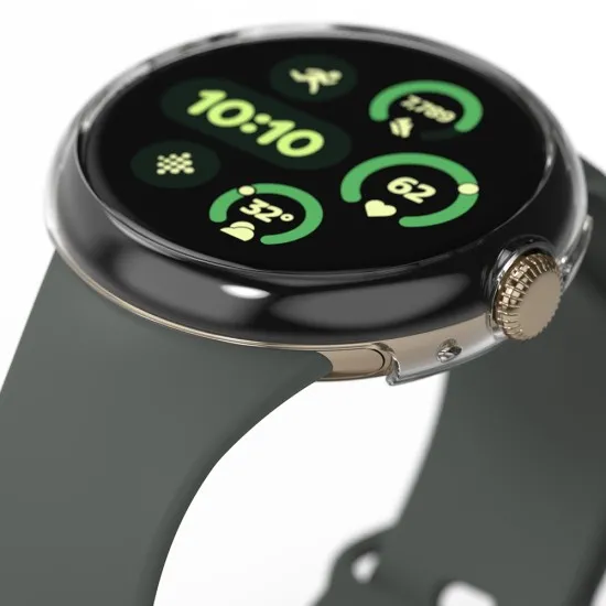 Husa pentru Google Pixel Watch 3 45mm + Folie (set 2) - Ringke Slim - Clear / Matte Black Husa pentru Google Pixel Watch 3 45mm + Folie (set 2) - Ringke Slim - Clear / Matte Black