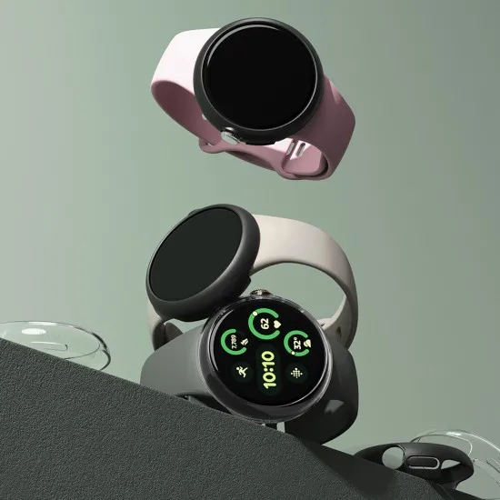 Husa pentru Google Pixel Watch 3 45mm + Folie (set 2) - Ringke Slim - Clear / Matte Black Husa pentru Google Pixel Watch 3 45mm + Folie (set 2) - Ringke Slim - Clear / Matte Black