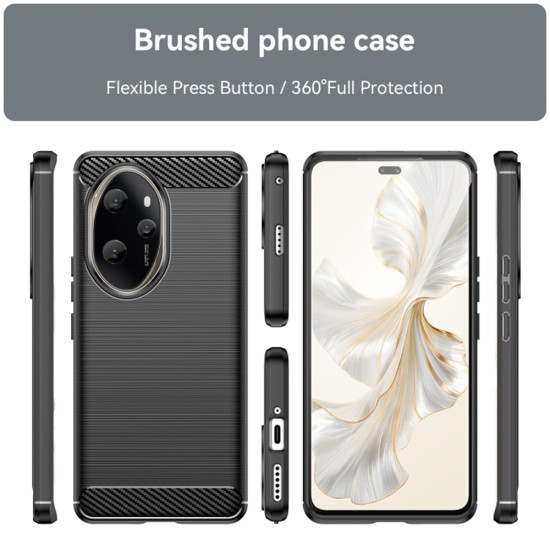 Husa pentru Honor 100 Pro - Techsuit Carbon Silicone - Black