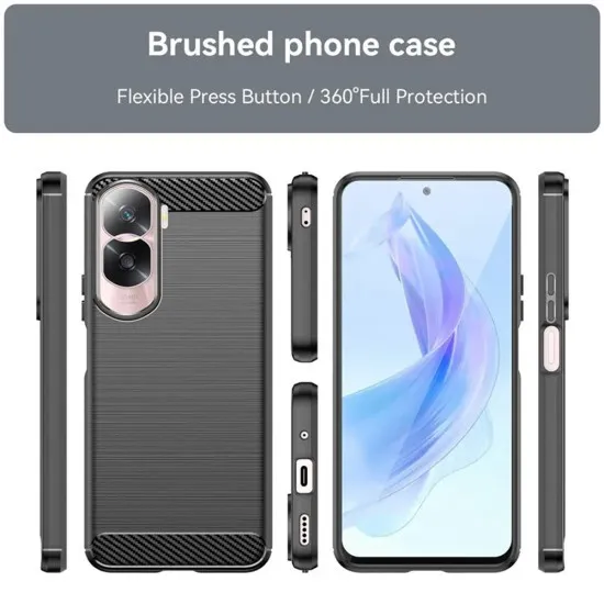 Husa pentru Honor 90 Lite - Techsuit Carbon Silicone - Blue Husa pentru Honor 90 Lite - Techsuit Carbon Silicone - Blue