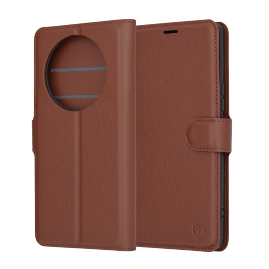 Husa pentru Honor Magic5 Lite - Techsuit Leather Folio - Brown