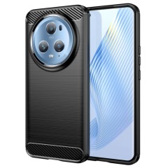 Husa pentru Honor Magic5 Pro - Techsuit Carbon Silicone - Black Husa pentru Honor Magic5 Pro - Techsuit Carbon Silicone - Black