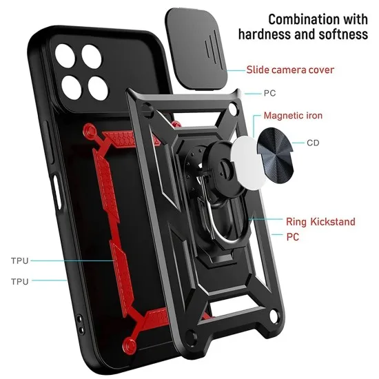 Husa pentru Honor X8a - Techsuit CamShield Series - Black Husa pentru Honor X8a - Techsuit CamShield Series - Black