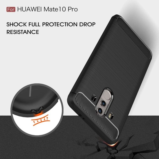 Husa pentru Huawei Mate 10 Pro - Techsuit Carbon Silicone - Black