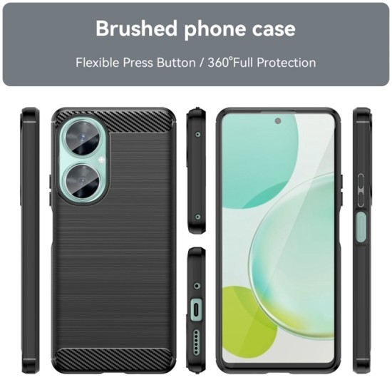 Husa pentru Huawei nova 11i - Techsuit Carbon Silicone - Black