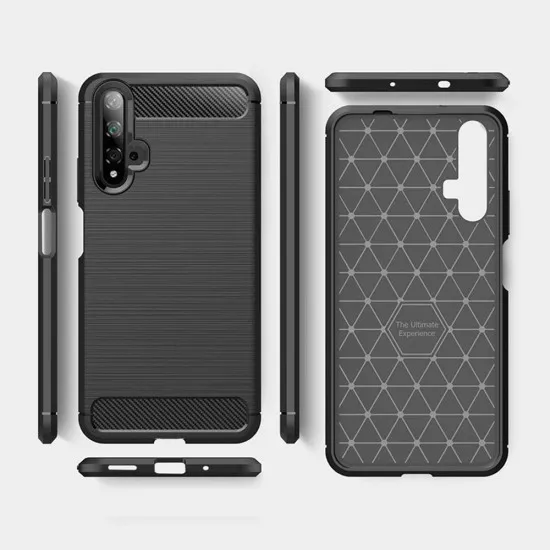 Husa pentru Huawei Nova 5T / Honor 20 - Techsuit Carbon Silicone - Black Husa pentru Huawei Nova 5T / Honor 20 - Techsuit Carbon Silicone - Black