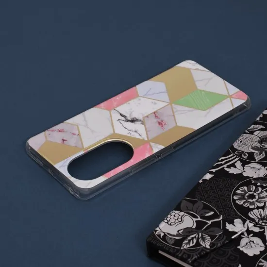 Husa pentru Huawei nova 9 / Honor 50 - Techsuit Marble Series - Purple Hex Husa pentru Huawei nova 9 / Honor 50 - Techsuit Marble Series - Purple Hex