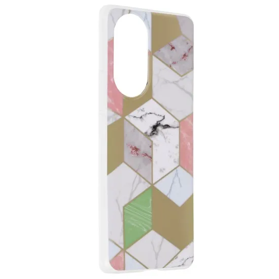 Husa pentru Huawei nova 9 / Honor 50 - Techsuit Marble Series - Purple Hex Husa pentru Huawei nova 9 / Honor 50 - Techsuit Marble Series - Purple Hex