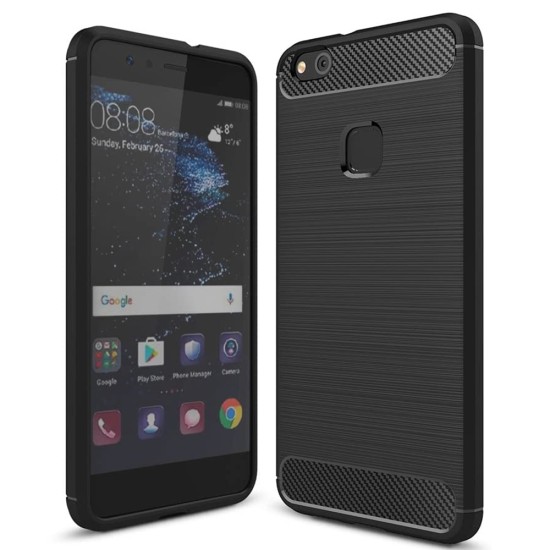 Husa pentru Huawei P10 Lite - Techsuit Carbon Silicone - Black