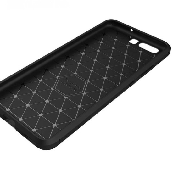 Husa pentru Huawei P10 Plus - Techsuit Carbon Silicone - Black