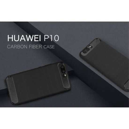 Husa pentru Huawei P10 - Techsuit Carbon Silicone - Black Husa pentru Huawei P10 - Techsuit Carbon Silicone - Black