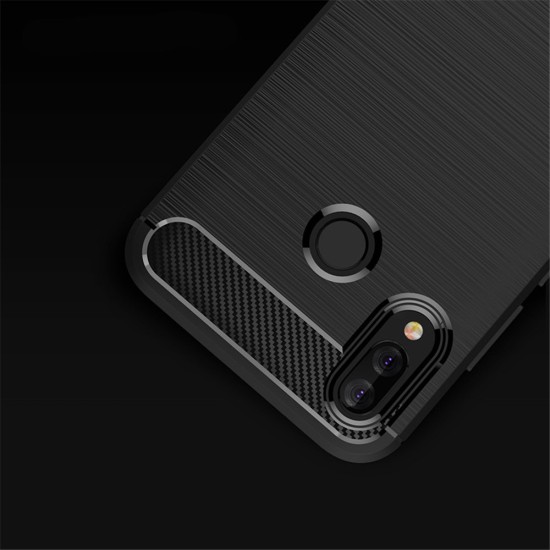 Husa pentru Huawei P20 Lite - Techsuit Carbon Silicone - Black