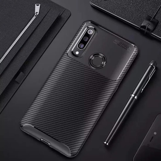 Husa pentru Huawei P30 Lite / P30 Lite New Edition - Techsuit CarbonFiber - Black