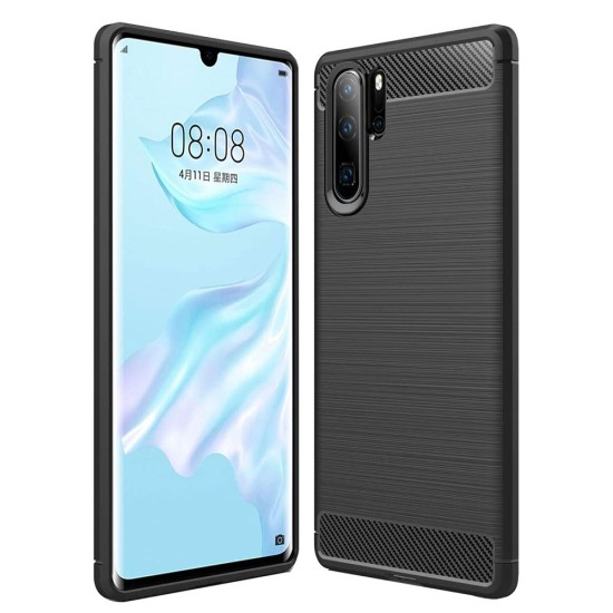 Husa pentru Huawei P30 Pro / P30 Pro New Edition - Techsuit Carbon Silicone - Black