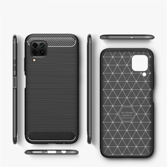 Husa pentru Huawei P40 Lite - Techsuit Carbon Silicone - Black