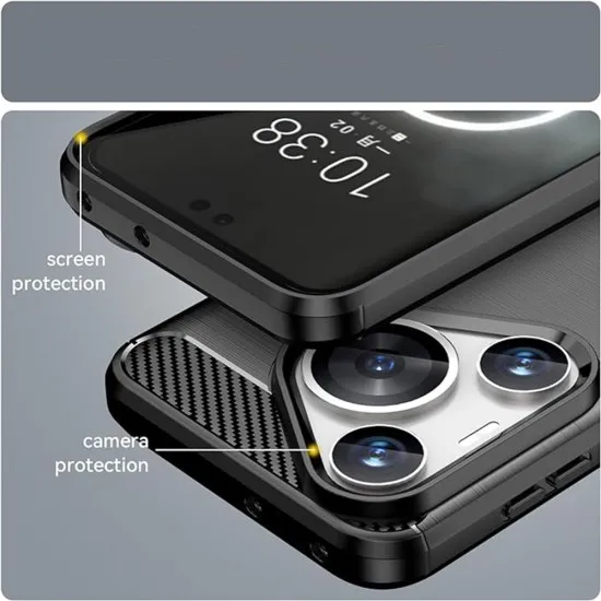 Husa pentru Huawei Pura 70 Pro - Techsuit Carbon Silicone - Blue Husa pentru Huawei Pura 70 Pro - Techsuit Carbon Silicone - Blue