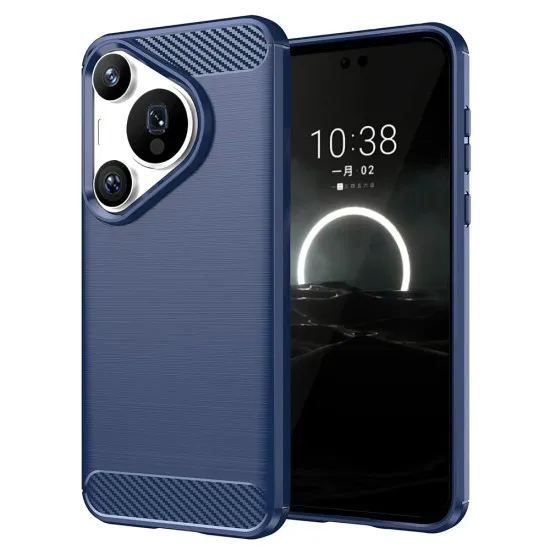 Husa pentru Huawei Pura 70 Pro - Techsuit Carbon Silicone - Blue Husa pentru Huawei Pura 70 Pro - Techsuit Carbon Silicone - Blue