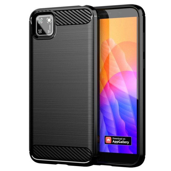 Husa pentru Huawei Y5p - Techsuit Carbon Silicone - Black