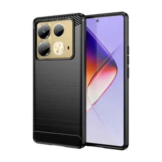 Husa pentru Infinix Note 40 - Techsuit Carbon Silicone - Black Husa pentru Infinix Note 40 - Techsuit Carbon Silicone - Black