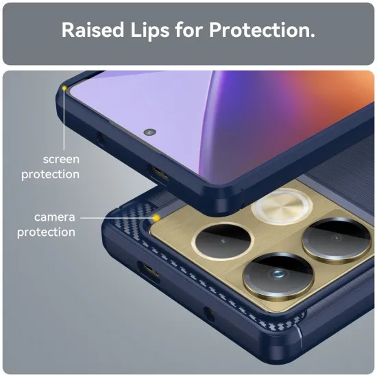 Husa pentru Infinix Note 40 - Techsuit Carbon Silicone - Blue Husa pentru Infinix Note 40 - Techsuit Carbon Silicone - Blue