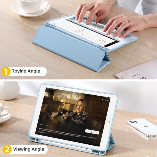 Husa pentru iPad 10.2 (2019 / 2020 / 2021) - Techsuit Flex Trifold - Sky Blue