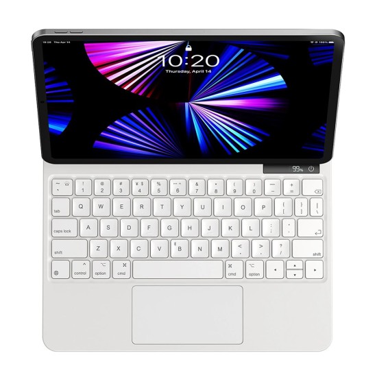 Husa pentru iPad 10 (2022) 10.9 - Baseus Brilliance Magnetic Keyboard Case Digital Display (ARJK020002) - White