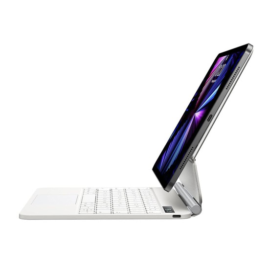 Husa pentru iPad 10 (2022) 10.9 - Baseus Brilliance Magnetic Keyboard Case Digital Display (ARJK020002) - White