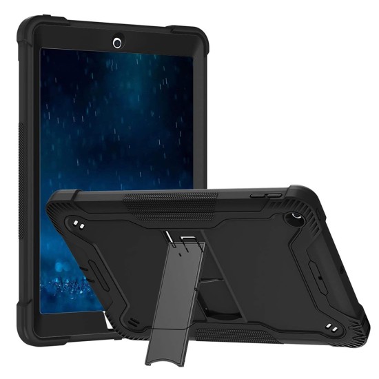 Husa pentru iPad 9.7 (2017 / 2018) + Folie - Techsuit Rugged TabShell - Black