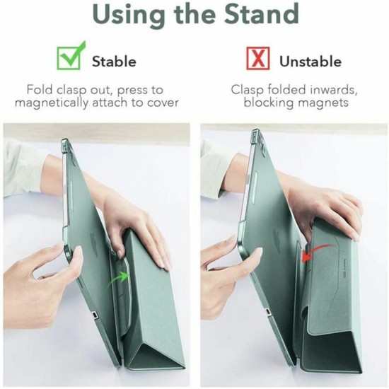 Husa pentru iPad Air 4 (2020) / Air 5 (2022) / Air 11 (2024) - ESR Ascend Trifold - Forest Green Husa pentru iPad Air 4 (2020) / Air 5 (2022) / Air 11 (2024) - ESR Ascend Trifold - Forest Green