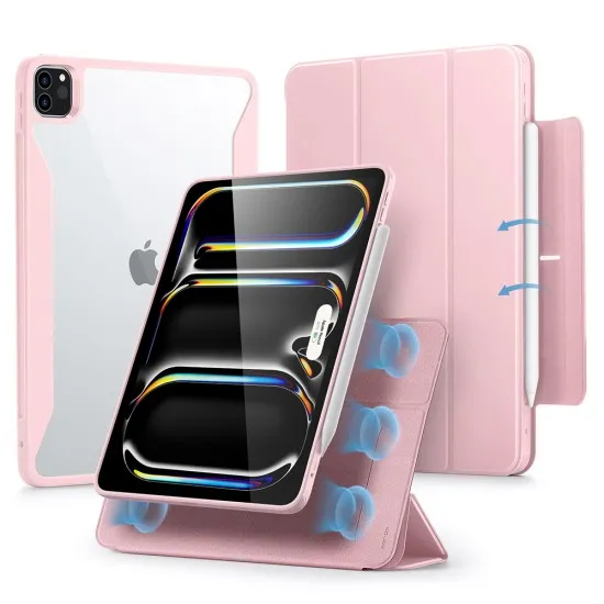 Husa pentru iPad Pro 13 (2024) - ESR Rebound Hybrid - Pink Husa pentru iPad Pro 13 (2024) - ESR Rebound Hybrid - Pink