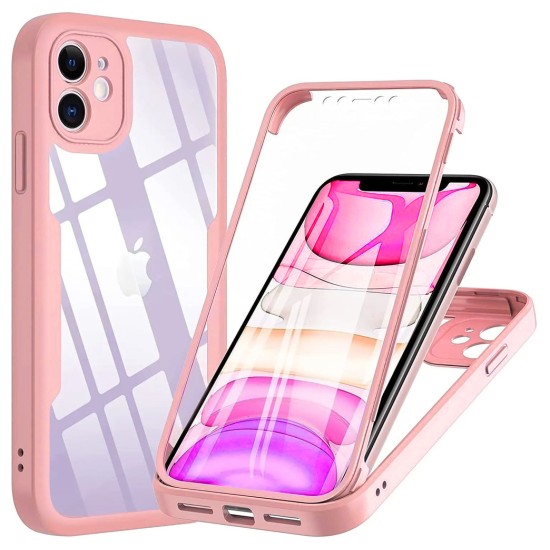 Husa pentru iPhone 11 + Folie - Techsuit ColorVerse 360 Series - Pink