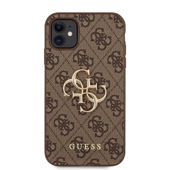 Husa pentru iPhone 11 - Guess Hardcase 4G Big Metal Logo (GUHCN614GMGBR) - Brown