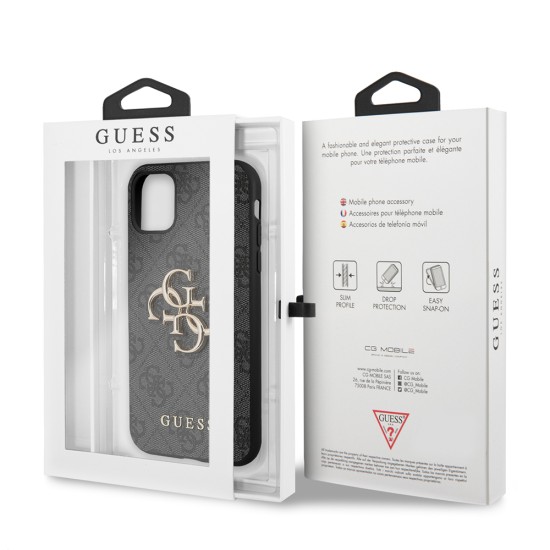 Husa pentru iPhone 11 - Guess Hardcase 4G Big Metal Logo (GUHCN614GMGGR) - Grey