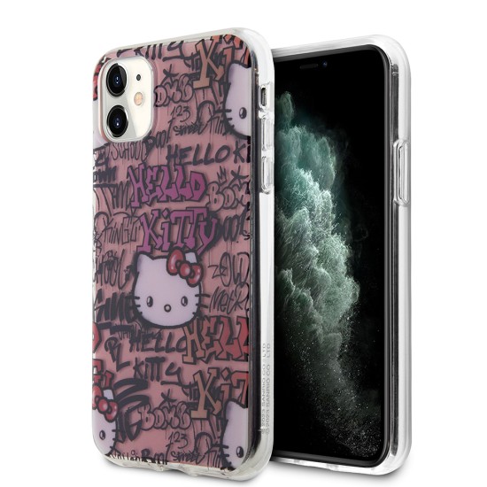 Husa pentru iPhone 11 - Hello Kitty Hardcase IML Tags Graffiti (HKHCN61HDGPTP) - Pink Husa pentru iPhone 11 - Hello Kitty Hardcase IML Tags Graffiti (HKHCN61HDGPTP) - Pink