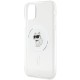 Husa pentru iPhone 11 - Karl Lagerfeld IML MagSafe (KLHMN61HLSCHH) - White Metal Choupette`s Head