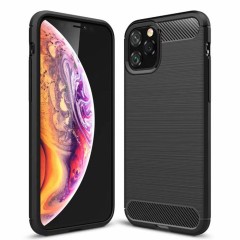 Husa pentru iPhone 11 Pro Max - Techsuit Carbon Silicone - Black Husa pentru iPhone 11 Pro Max - Techsuit Carbon Silicone - Black