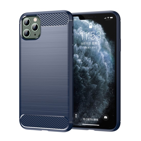 Husa pentru iPhone 11 Pro Max - Techsuit Carbon Silicone - Blue