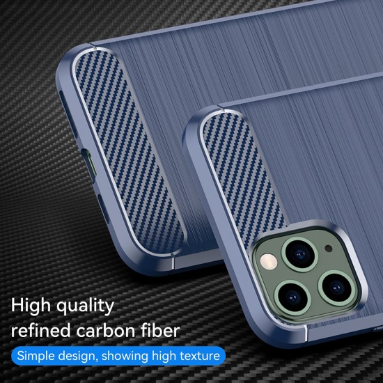 Husa pentru iPhone 11 Pro Max - Techsuit Carbon Silicone - Blue