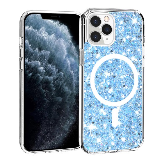 Husa pentru iPhone 11 Pro Max - Techsuit Sparkly Glitter MagSafe - Blue